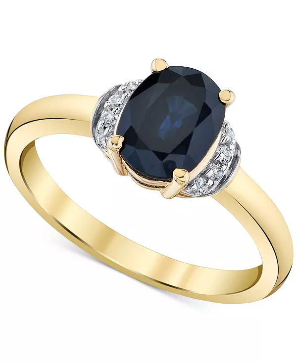 

Кольцо с сапфиром овальной формы (1-5/8 карата) из 10-каратного желтого золота Macy'S, gold