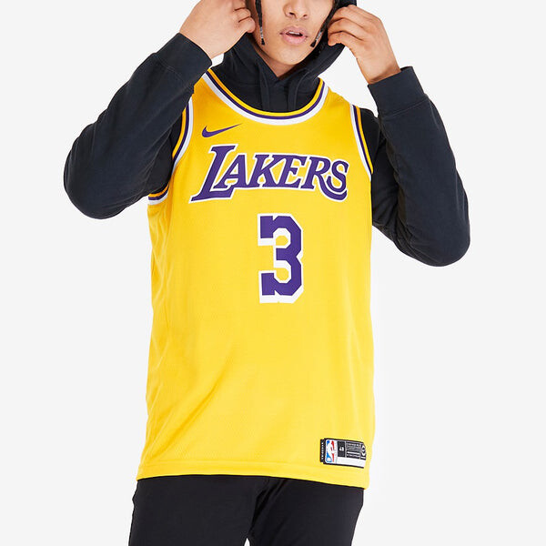 Футболка nba team limited jersey sw fan edition lakers davis № 3 Nike, желтый — фото 4