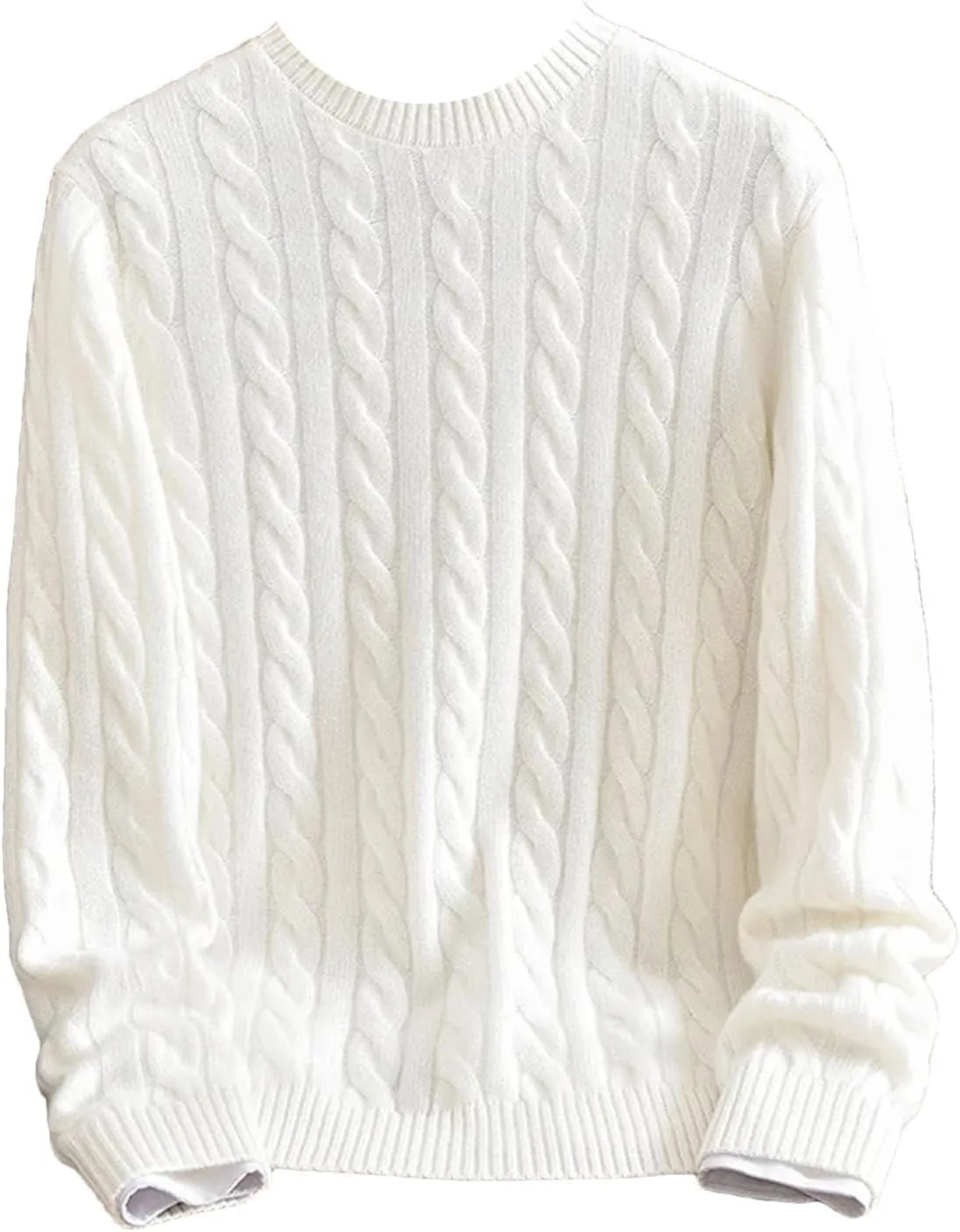 Свитер мужской Twisted Round Neck Solid Cashmere, двойная нить, утепленный