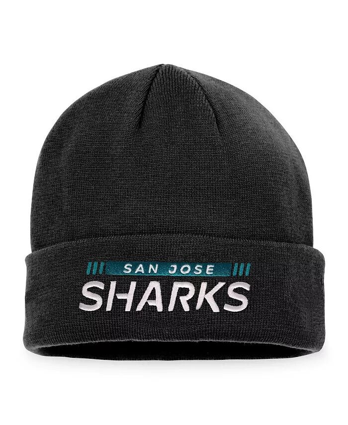 

Мужская черная вязаная шапка San Jose Sharks Authentic Pro Rink с манжетами Fanatics
