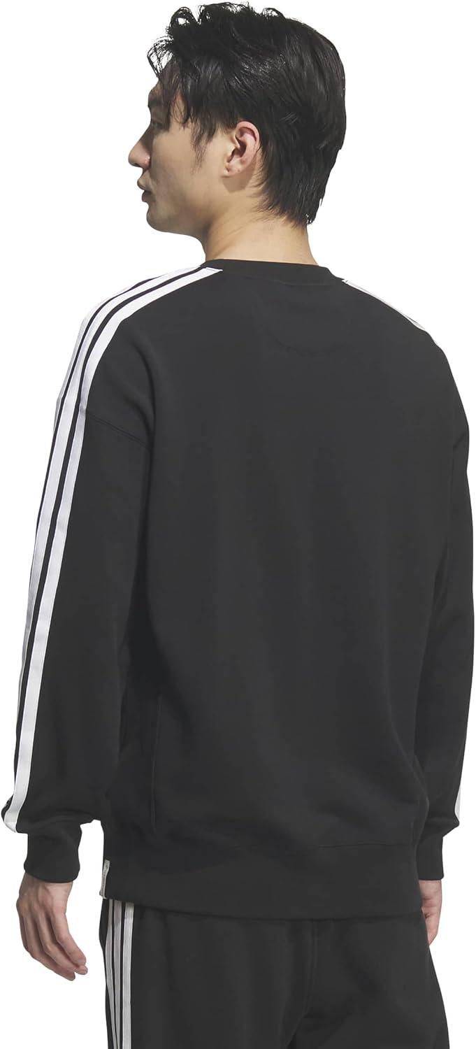 Мужская толстовка Adidas ESS+ JUP87 с тремя полосками, черный — фото 2