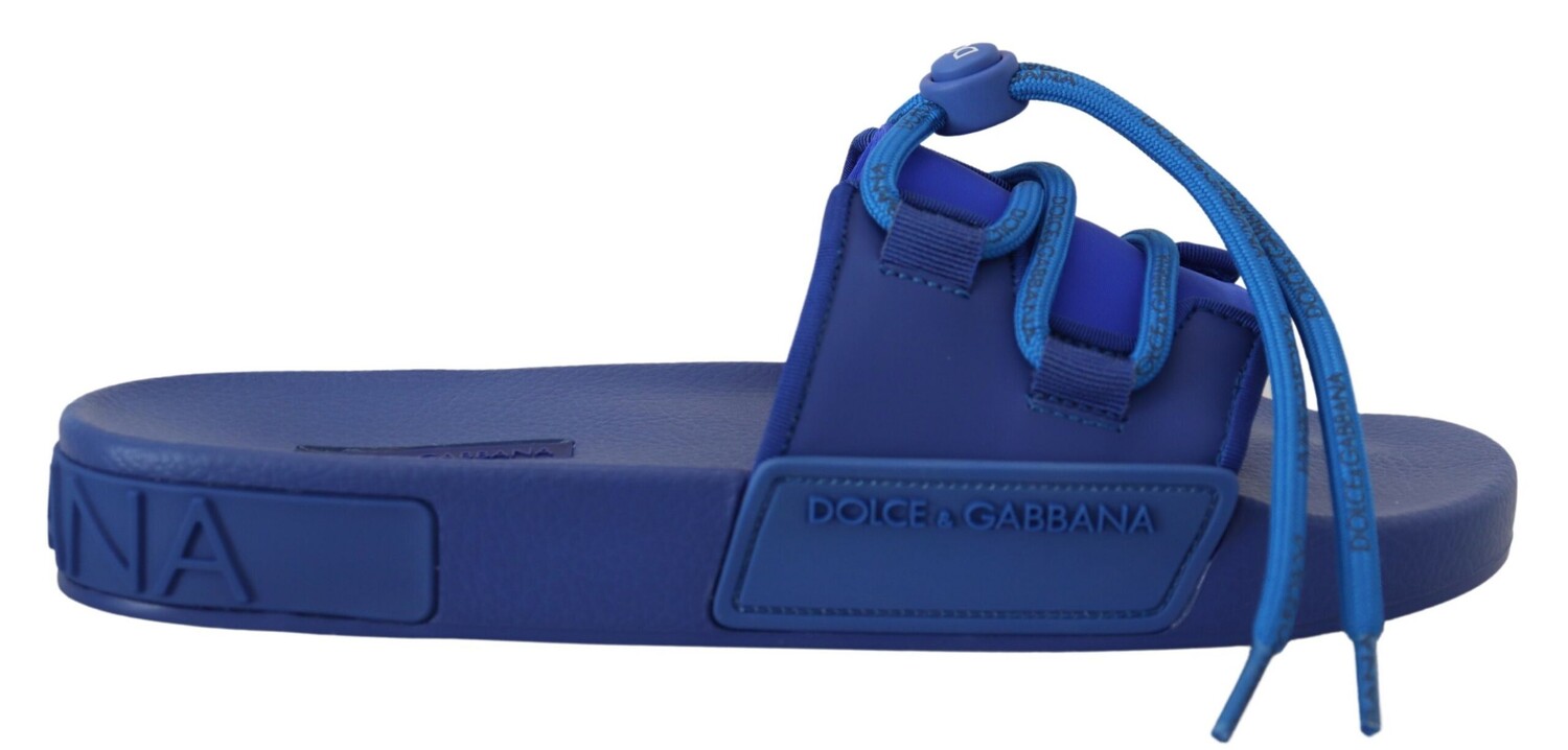 

Элегантные синие босоножки-слайды Dolce & Gabbana