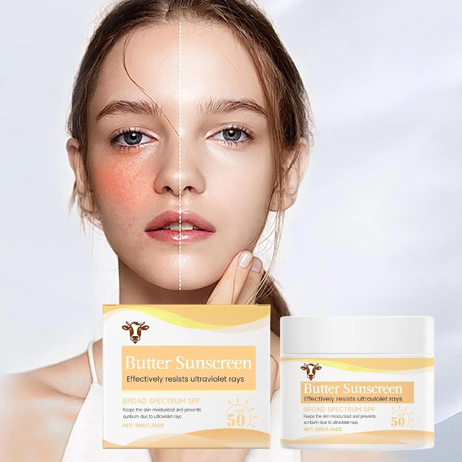Солнцезащитный крем с говяжьим жиром SPF 50 (1 шт., 50 г) Radiantre, 1 Piece. — фото 2