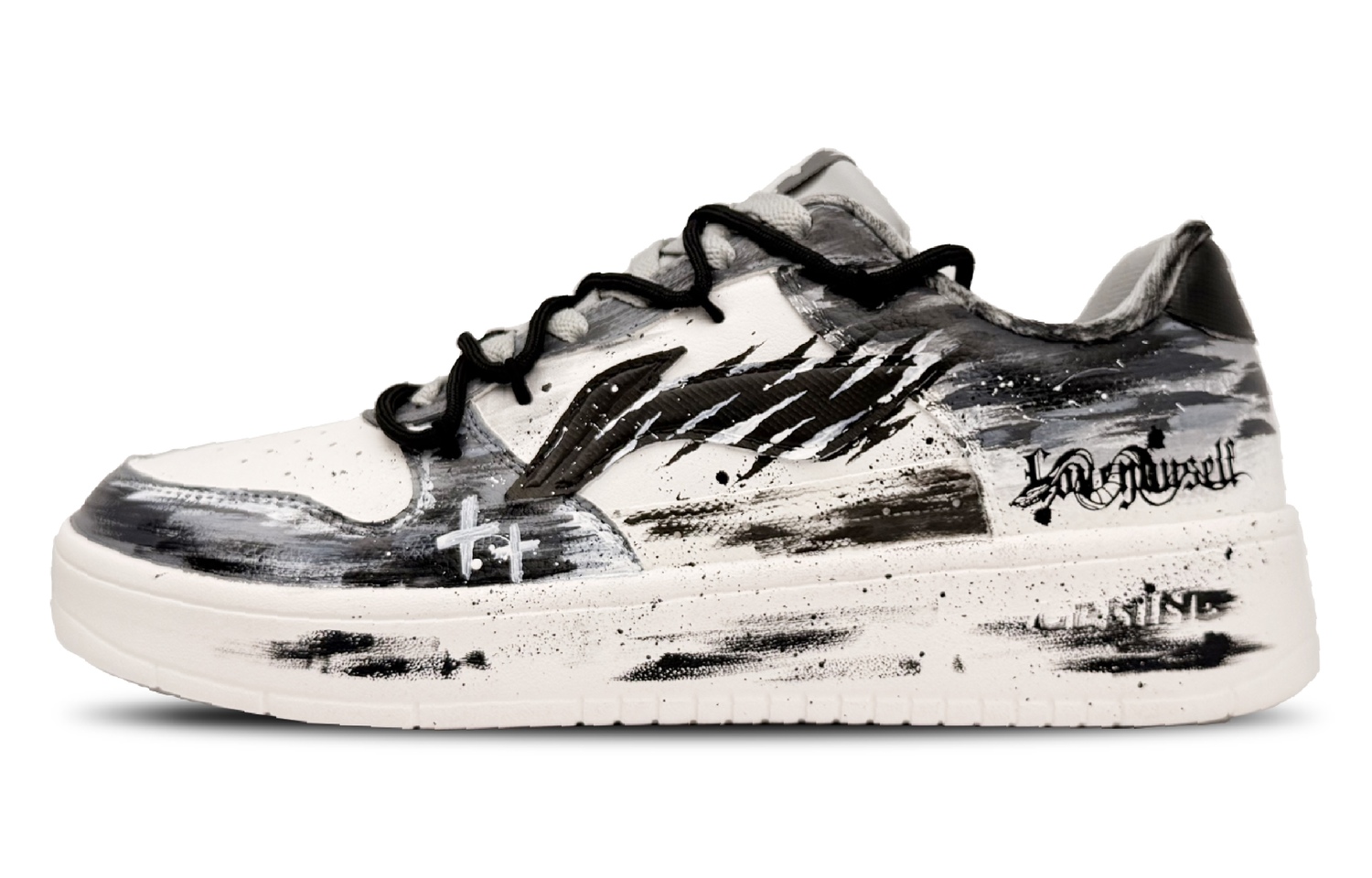 

Li Ning Floating Boat Slip Resistant Cushioning Abrasion Resistant Low top Skateboard Shoes Men's Li-Ning, черный белый