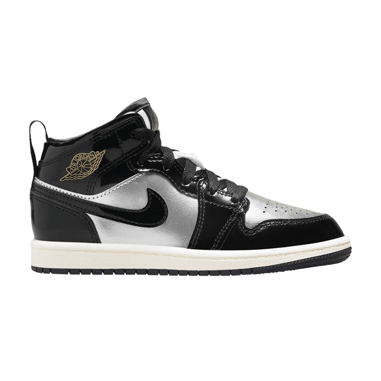 

Кроссовки Air Jordan Air Jordan 1 Mid SE PS 'Black Metallic Silver', черный