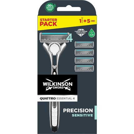 

Бритва с лезвиями Quattro Titanium Sensitive 4, Wilkinson Sword