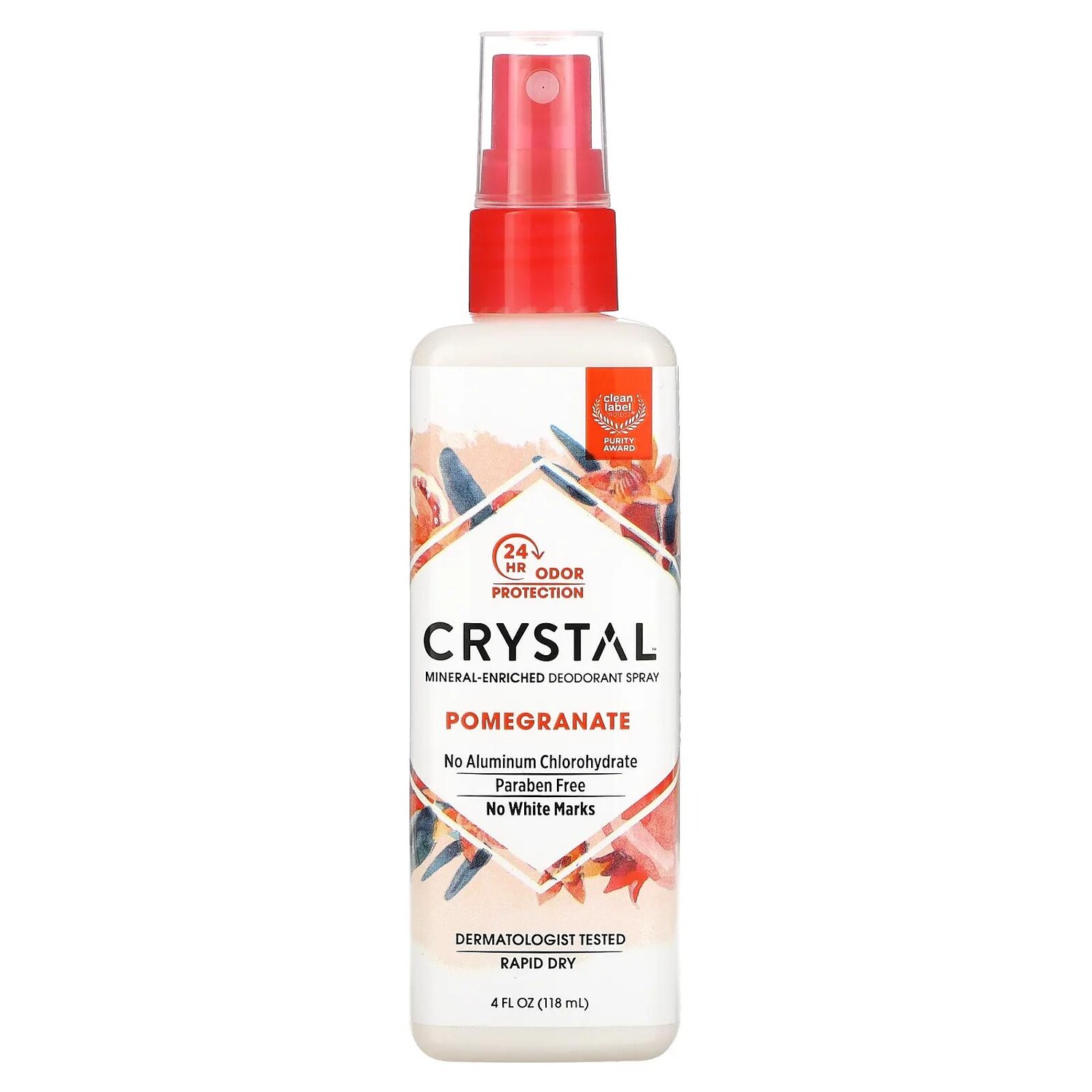 

Crystal Body Deodorant Mineral Deodorant Spray Pomegranate 4 fl oz (118 ml)