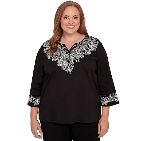 

Топ с вышивкой в виде свитка Alfred Dunner