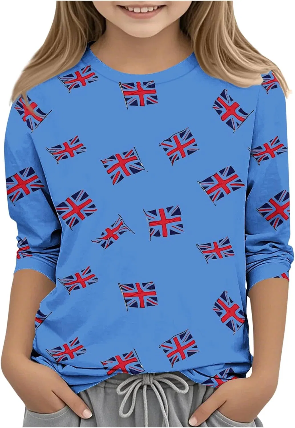 Футболка с принтом Union Jack, Zzalalana, синяя