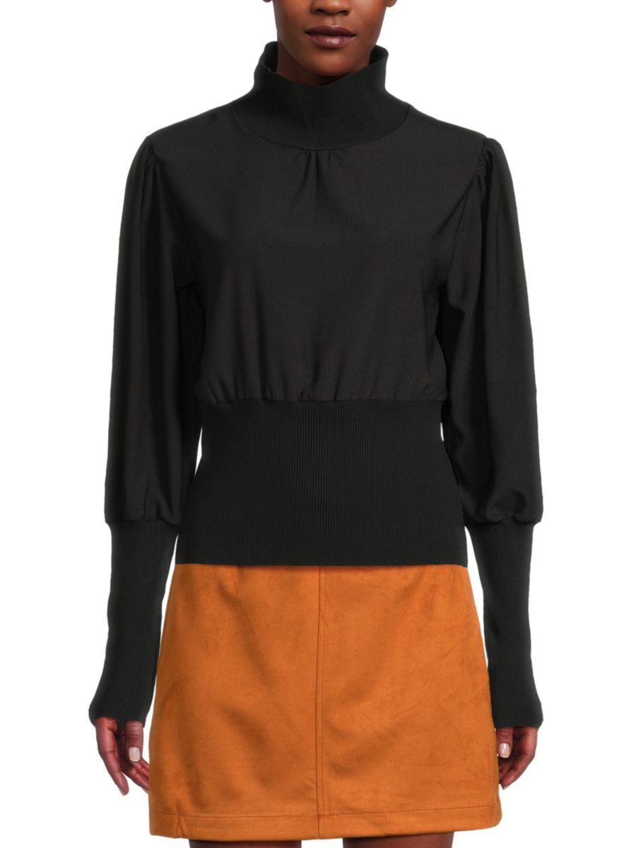 

Топ с высоким воротом Krista French Connection, черный