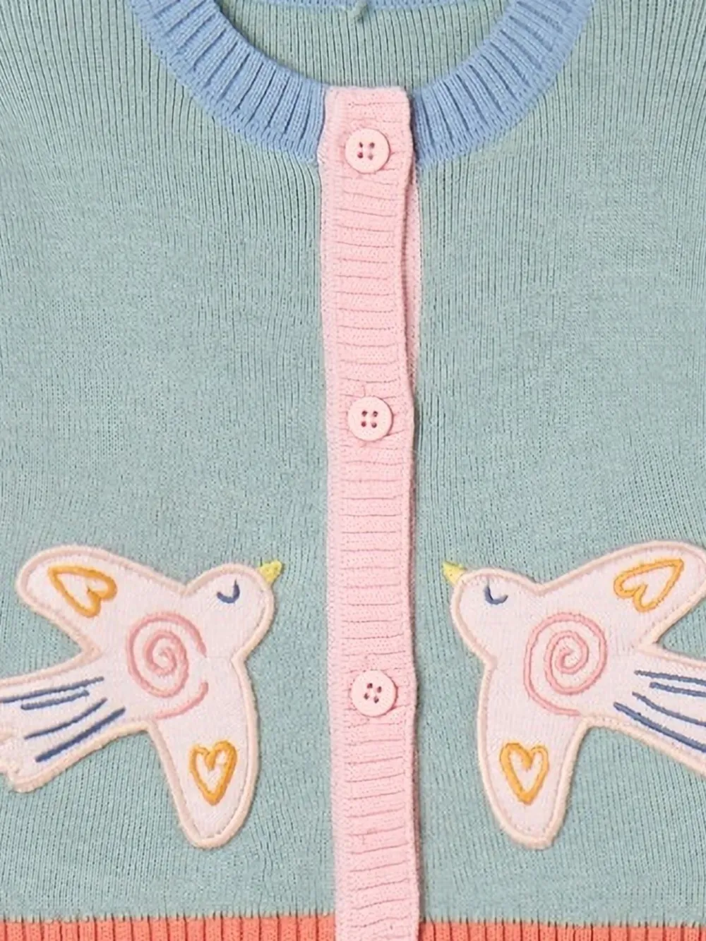 Кардиган с аппликацией в виде птицы Stella Mccartney Kids, серый — фото 2