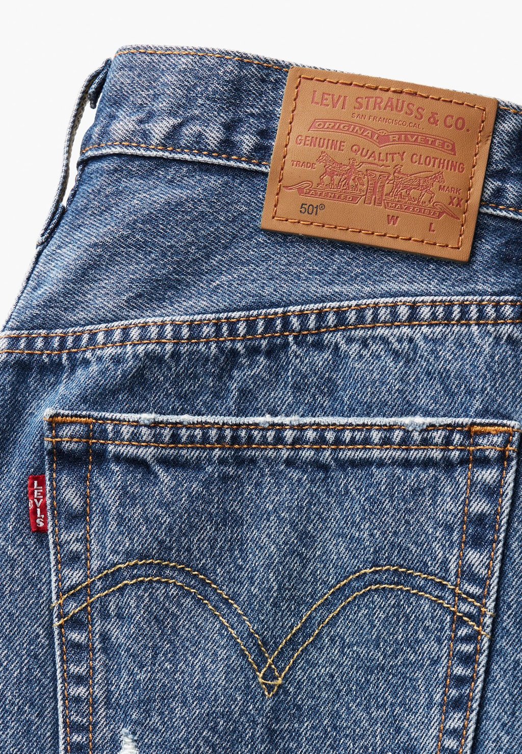 

Джинсовые шорты Levi's, микроповреждения 501® Original