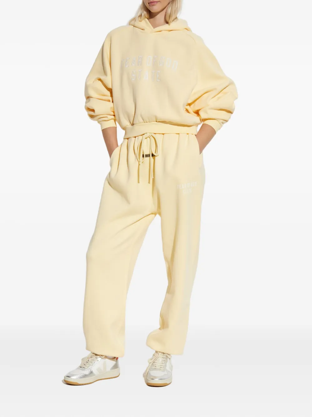 Худи с вышитым логотипом Fear Of God Essentials, желтый — фото 2