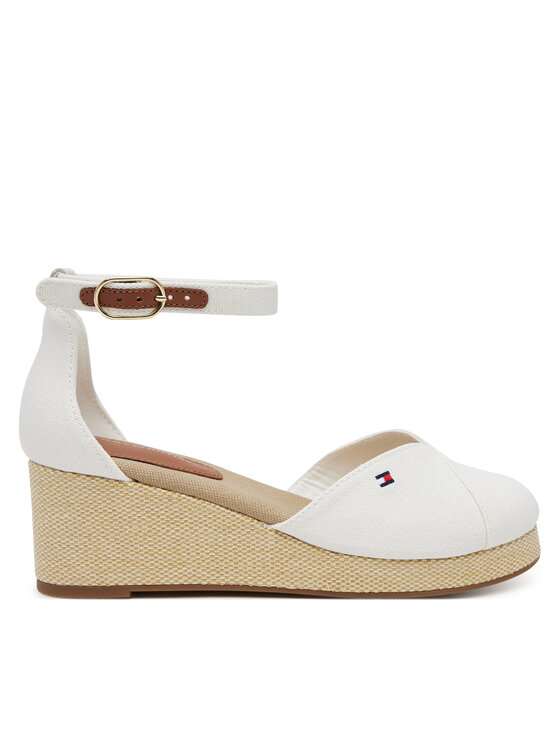 Низкие туфли Flag Closed Toe Mid Wedge Espad FW0FW08657 Tommy Hilfiger, белый