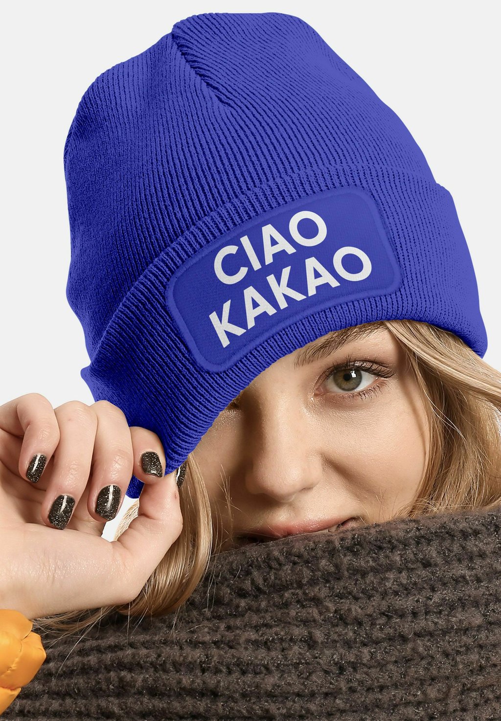 

Шапка MIT PATCH CIAO KAKAO MIT SPRUCH MoonWorks, светло-голубой