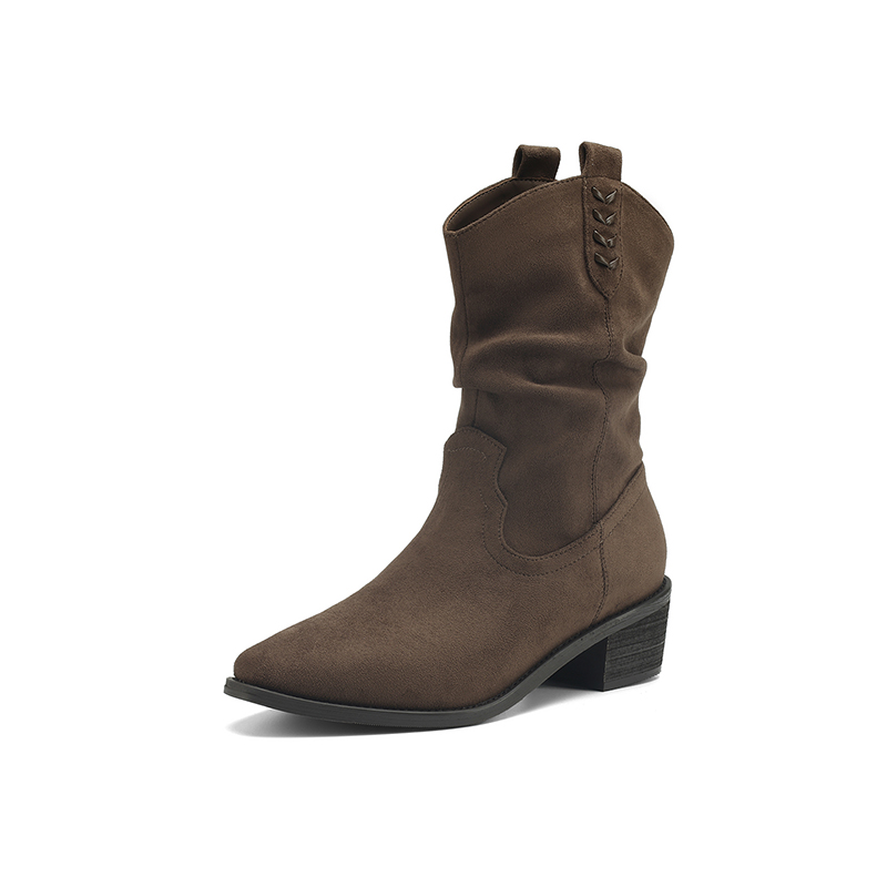FIVE PLUS Женские полусапожки на каблуке 5 см цвета хаки, цвет Khaki — фото 2