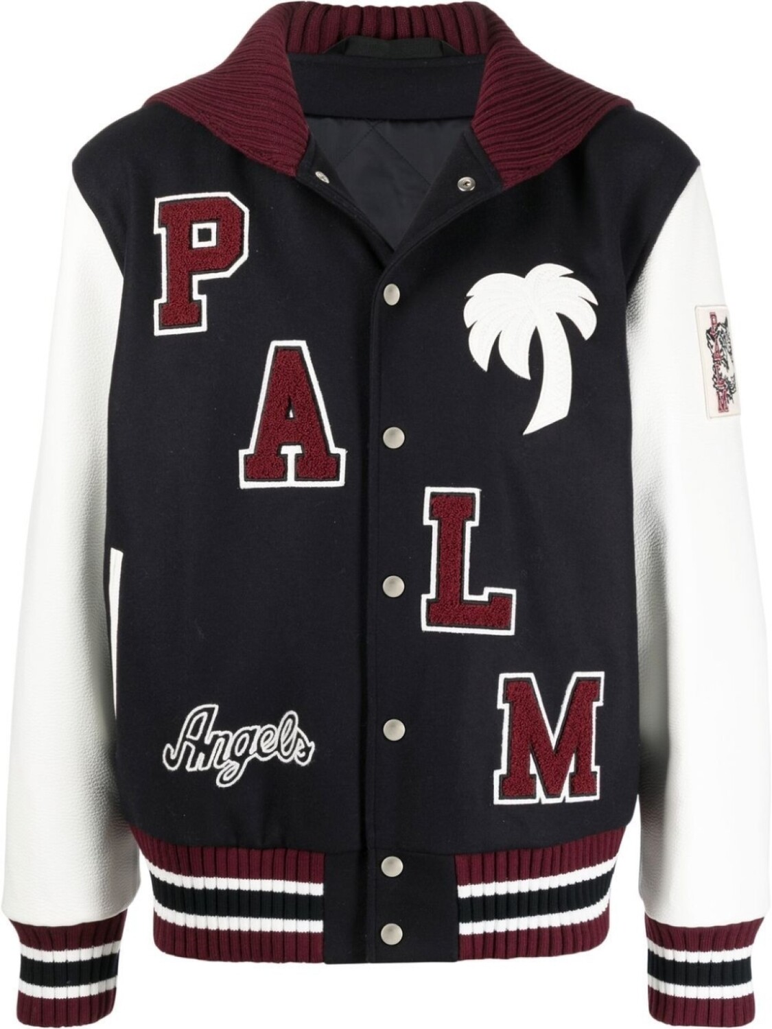 

Palm Angels бомбер с нашивкой-логотипом, синий