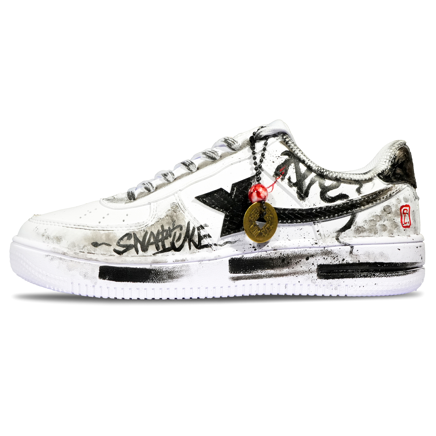 

XTEP Кроссовки Air Force One с амортизацией, противоскользящие, износостойкие, низкие, мужские, бело-черные, цвет White Black