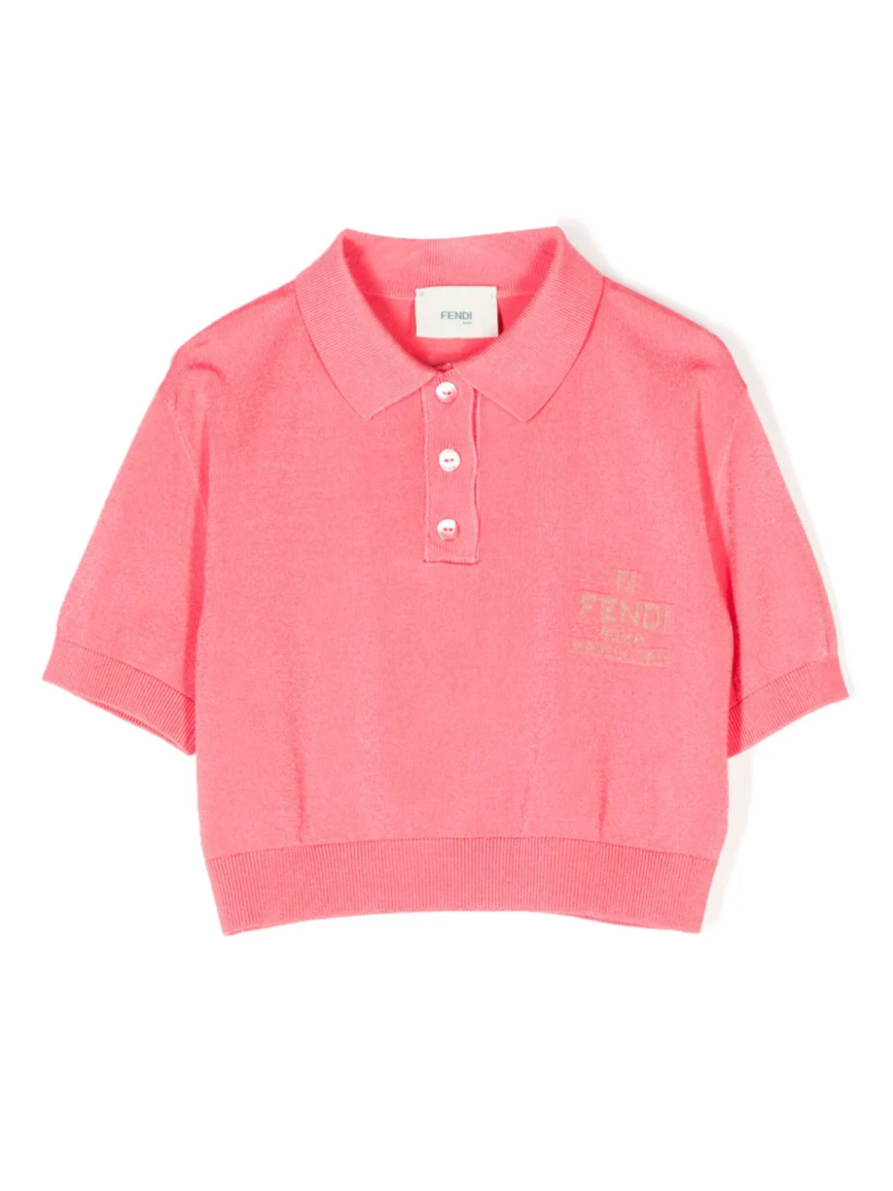 

Рубашка поло с логотипом Fendi Kids, розовый