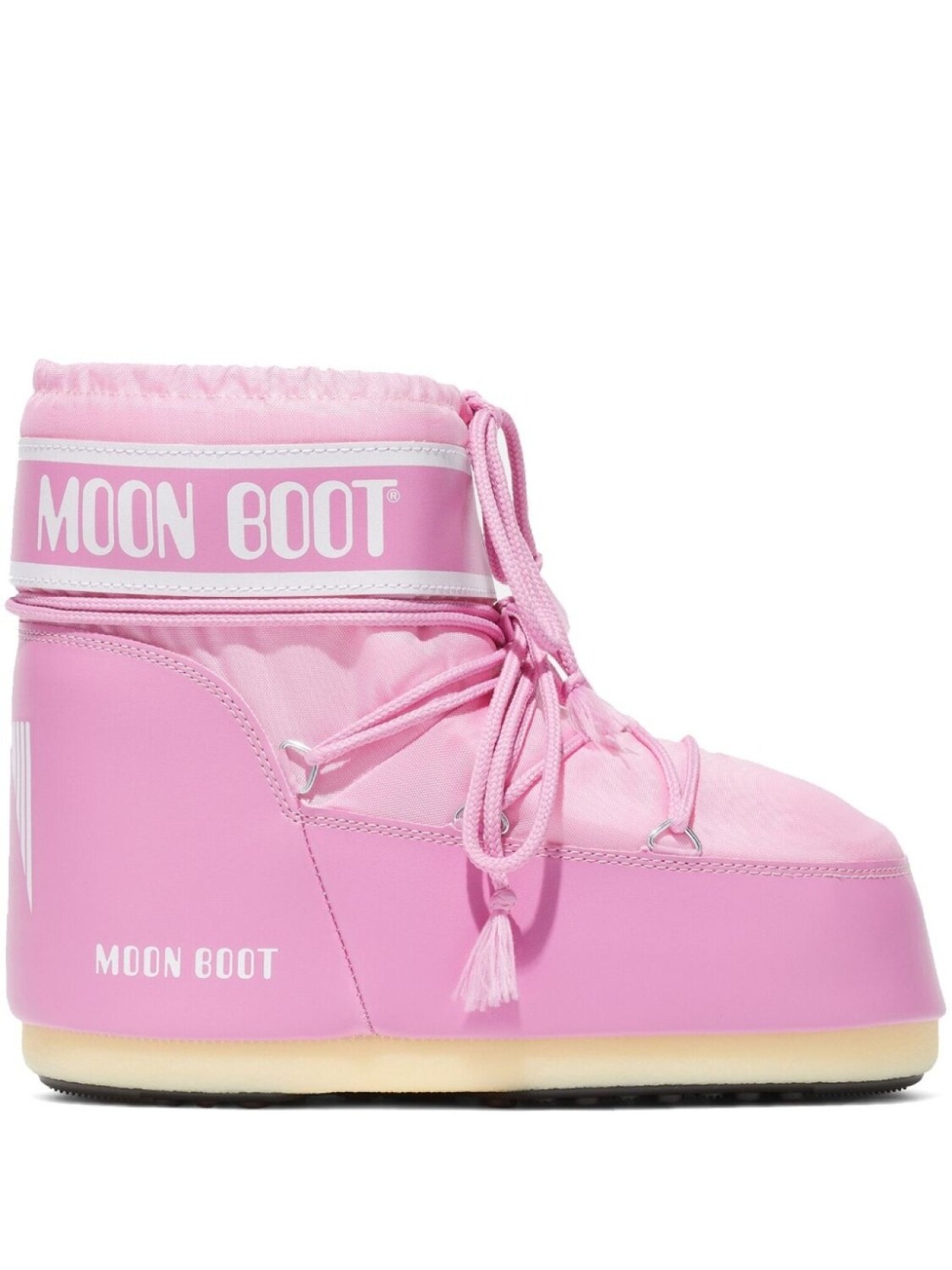 Moon Boot дутые ботинки на плоской подошве, розовый