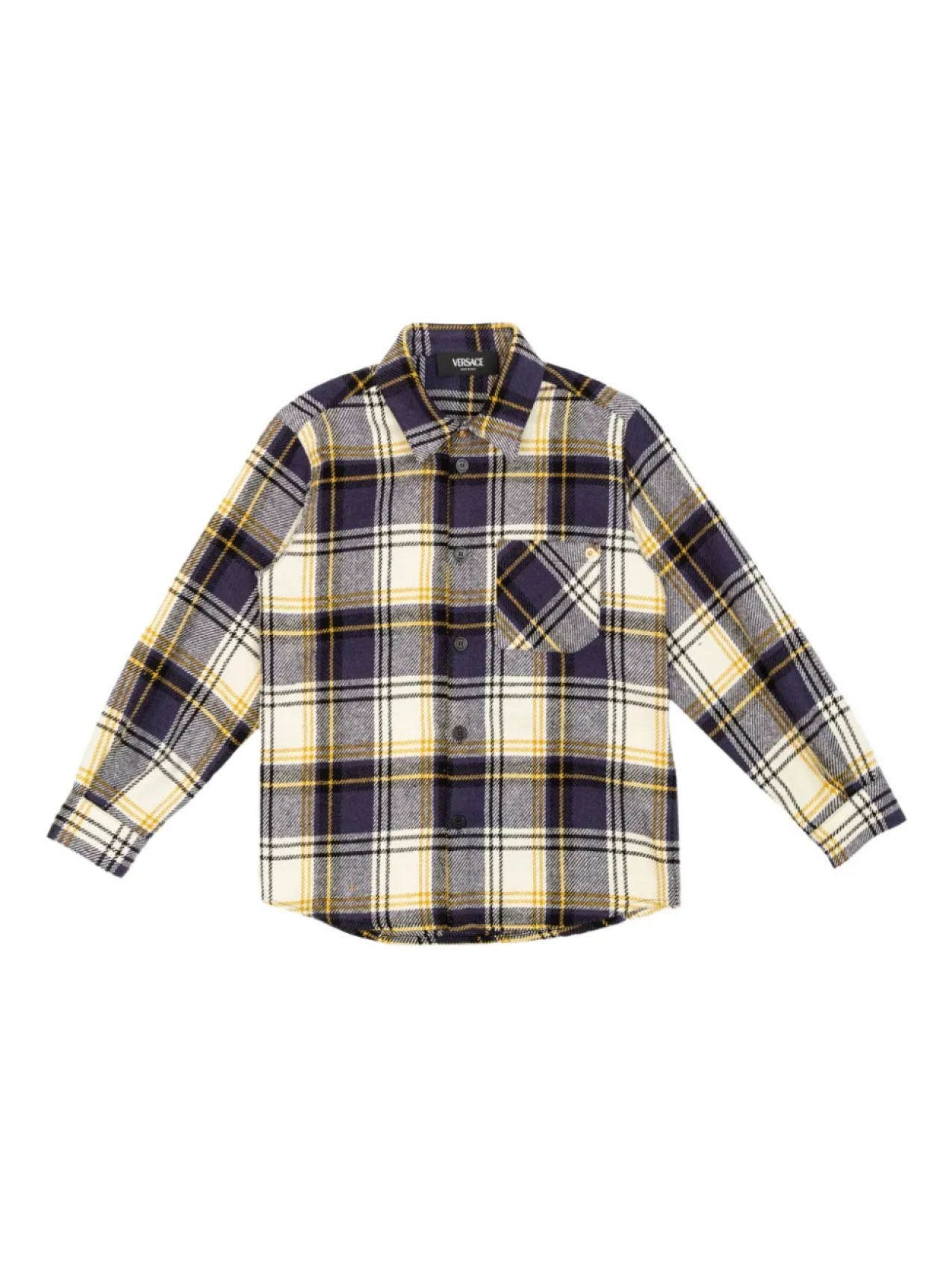 

Versace Kids клетчатая рубашка, серый