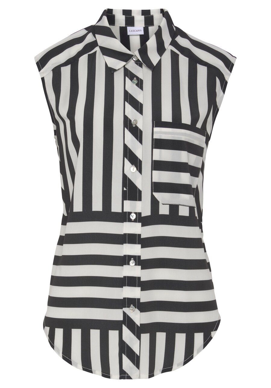 

Блуза LASCANA, Black/White