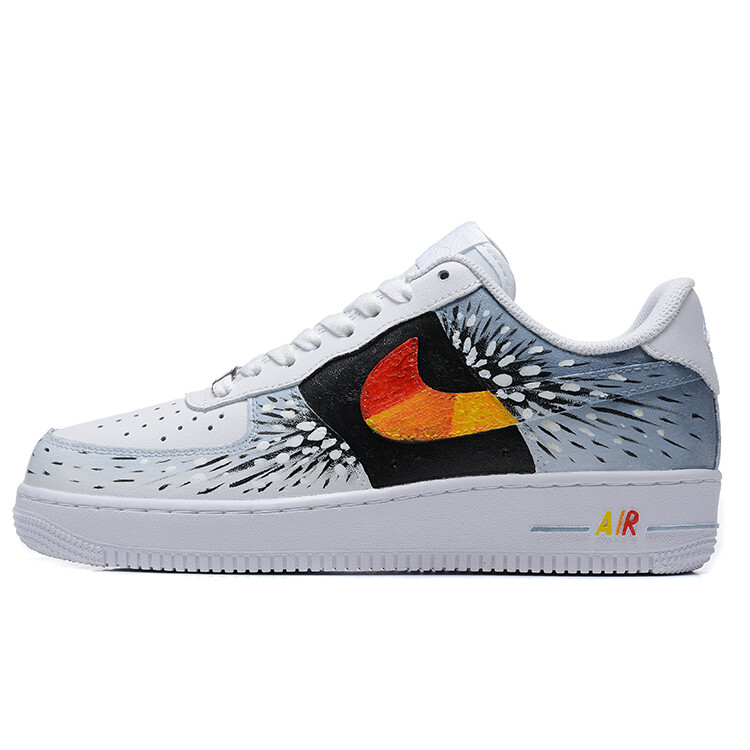

Кроссовки Nike Air Force 1 Skateboarding Shoes Unisex Low-top Splashing Ink On The Streets, черный