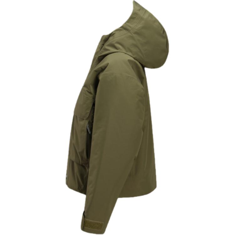 Куртки и пальто Storm FIT женские Medium Olive Green/Ultra Light Fluorescent Yellow/Medium Olive Green/Peak White Nike, оливковый зеленый — фото 4