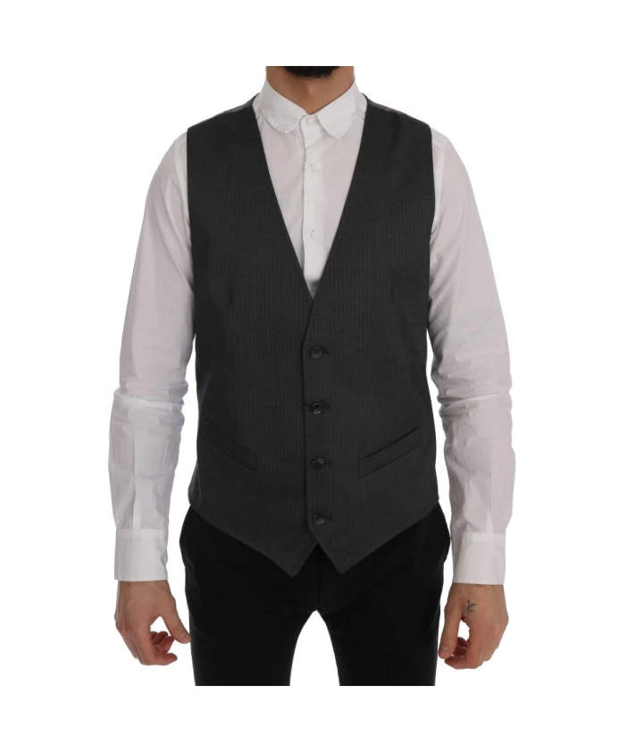 

Серый жилет из хлопка и вискозы Dolce & Gabbana, серый