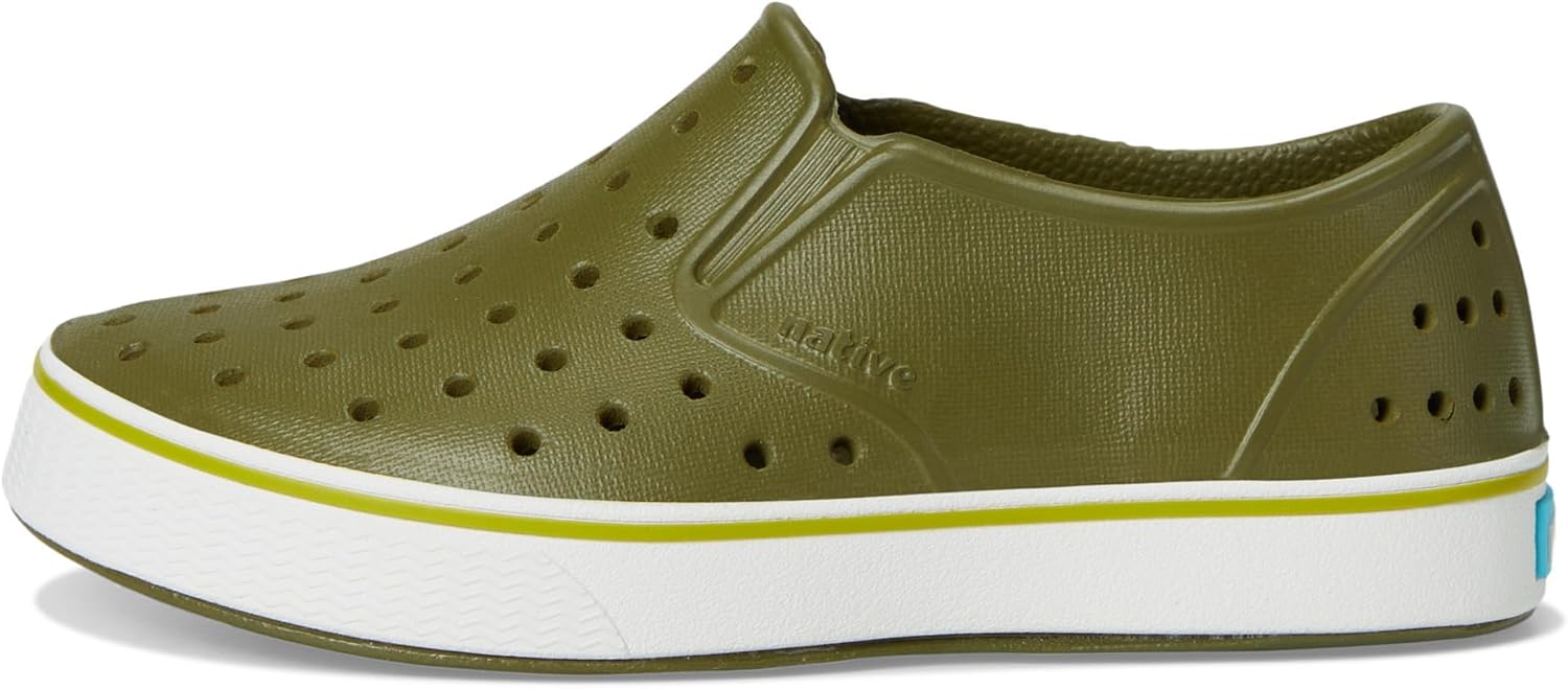 Кроссовки без шнурков Native Shoes Miles для детей, унисекс, Rookie Green/Shell White — фото 4