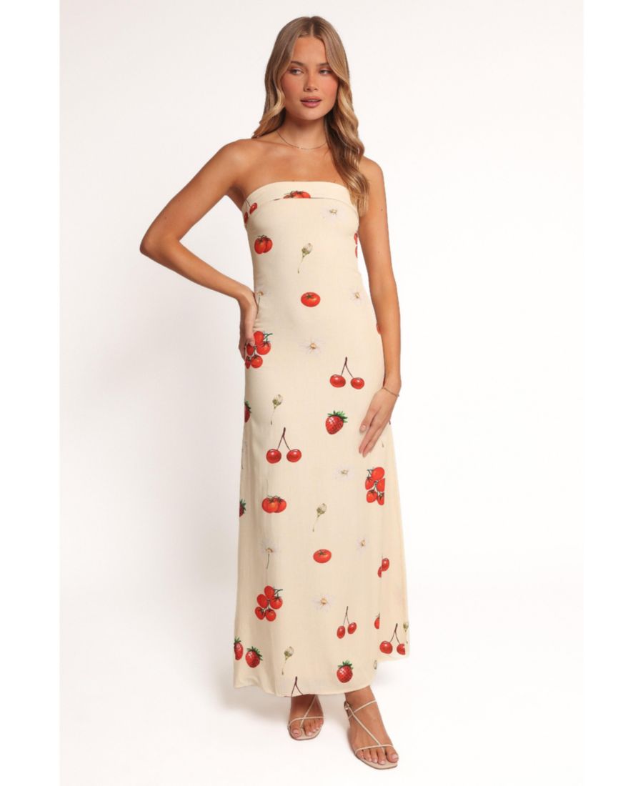 

Женское длинное платье Adela с принтом "Томатные помидоры" Petal and Pup, Tomato print