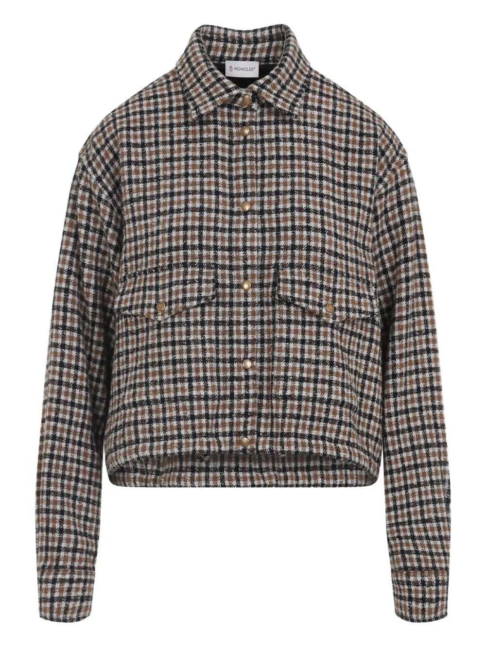 

Клетчатая рубашка на пуговицах MONCLER, серый