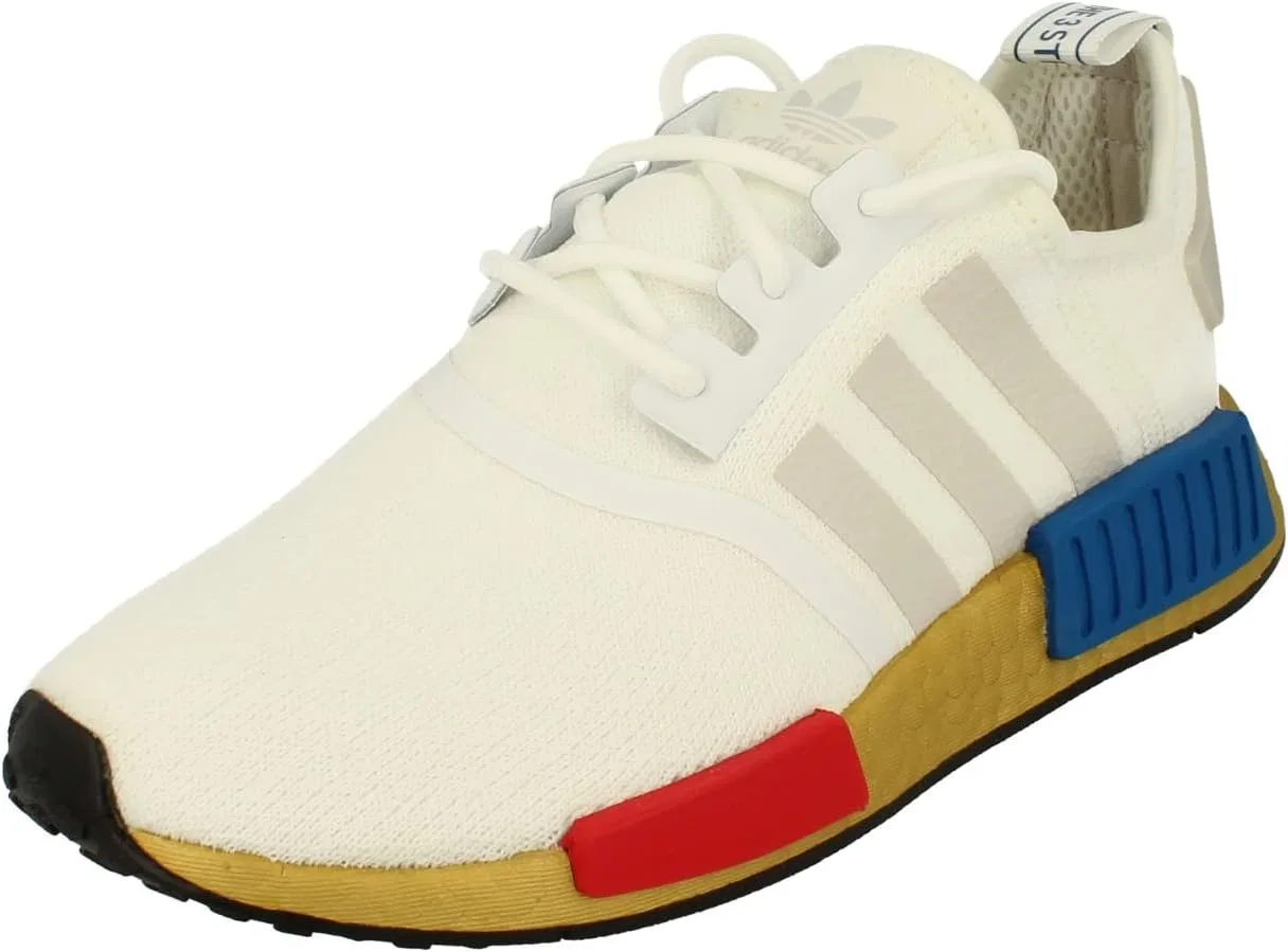 Мужские кроссовки Adidas NMD_r1, белый/синий/золотой