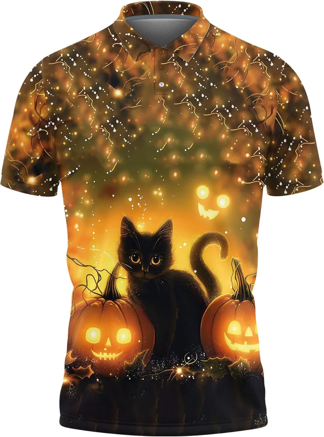 Поло с коротким рукавом Halloween Cat, Regular Fit, мужское, Bcat_18