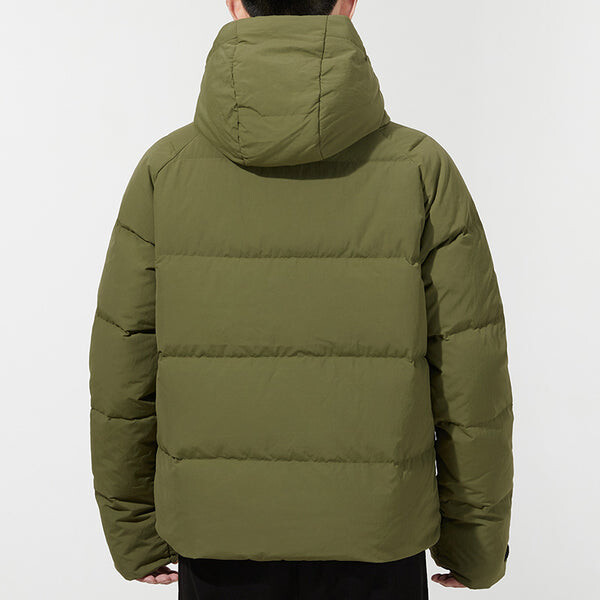 Пуховик adidas Big Baffle Jkt Casual Sports Adjustable hooded down Jacket Green, зеленый — фото 4