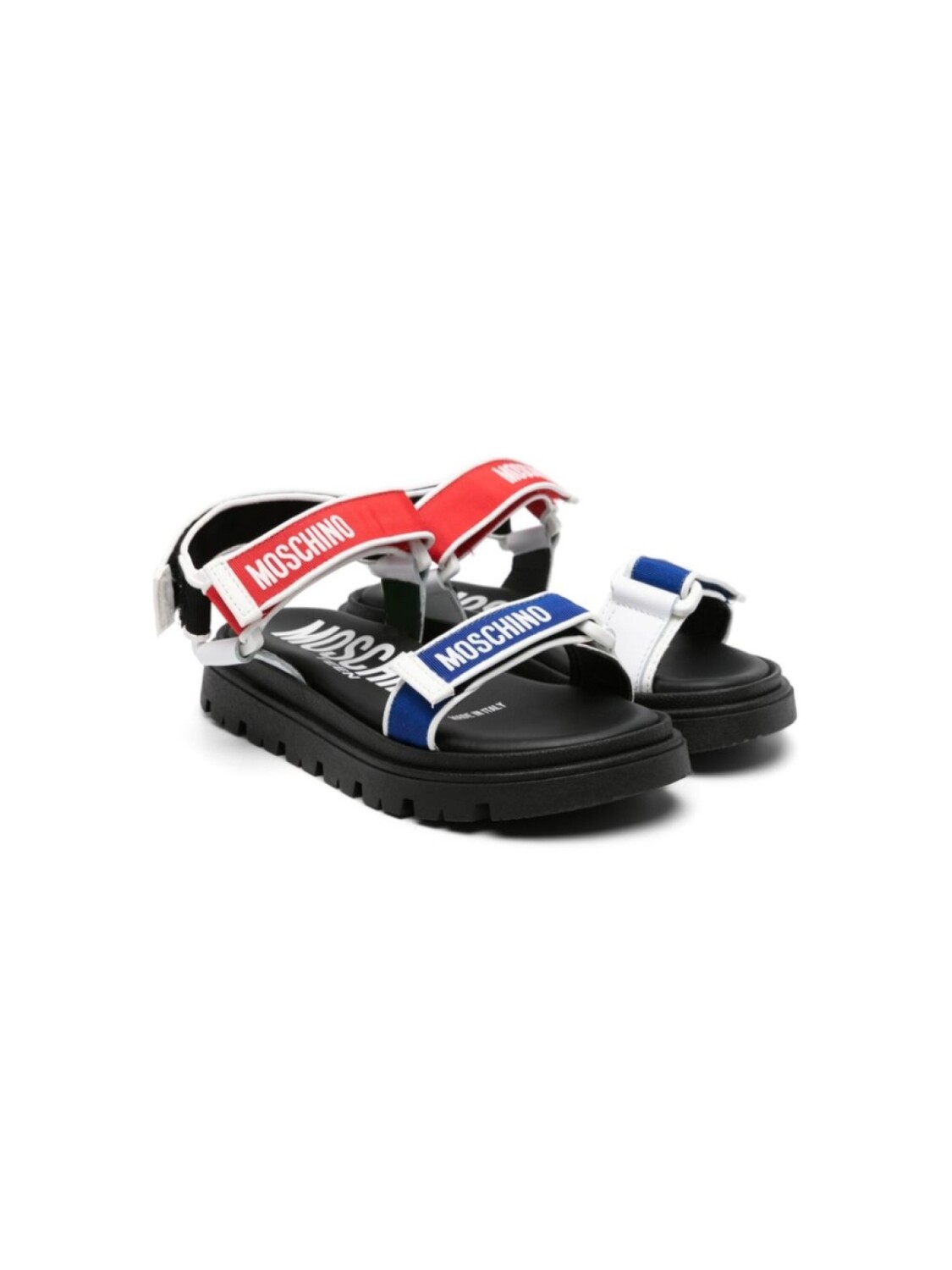 

Moschino Kids сандалии на липучках с логотипом, черный