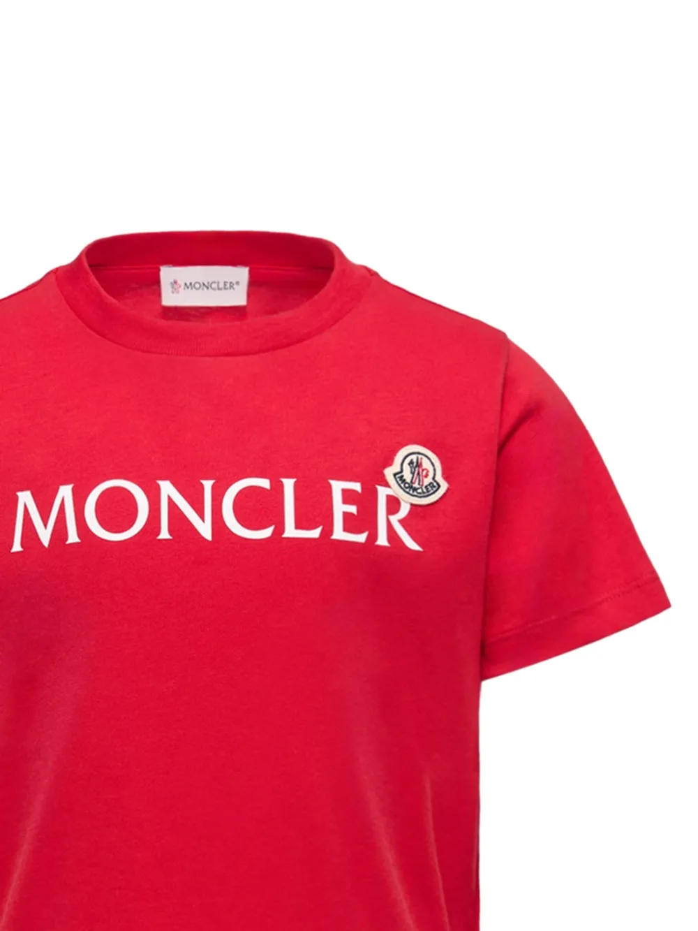 Красная футболка с логотипом Moncler Enfant, красный — фото 2