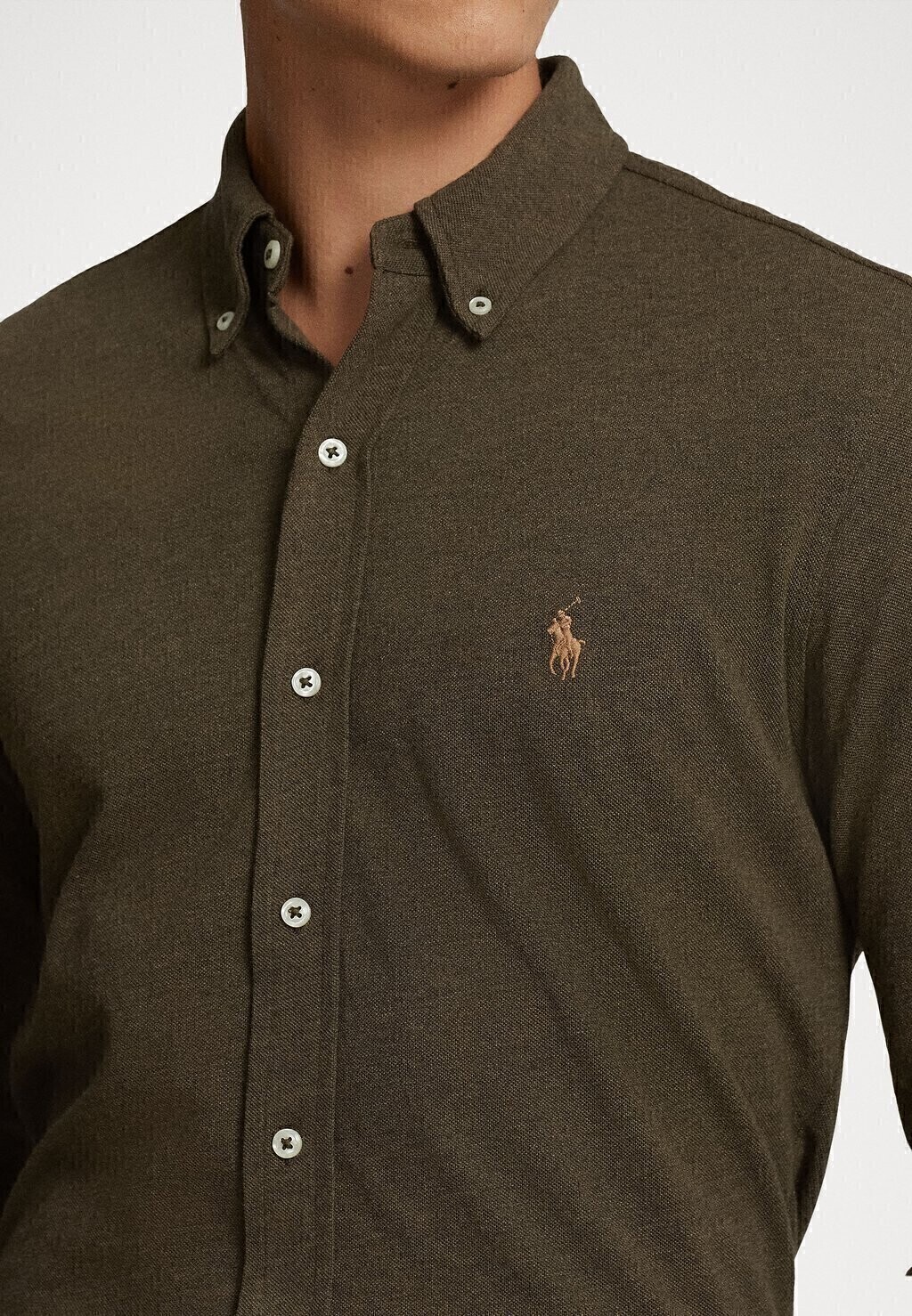 Рубашка С ДЛИННЫМ РУКАВОМ Polo Ralph Lauren, Wilson Olive Heather — фото 4