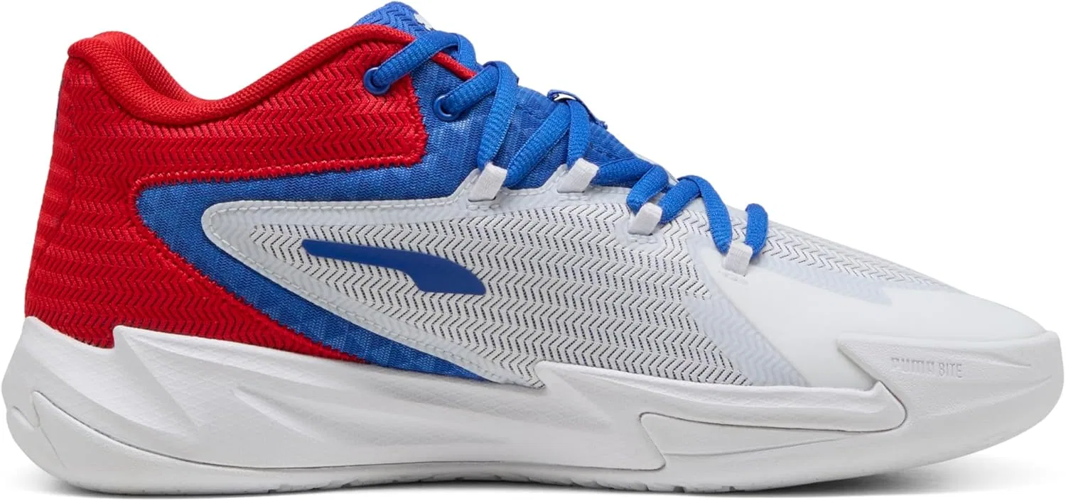 Мужские баскетбольные кроссовки PUMA Dagger, White Mountain Blue For All Time Red Ah25 — фото 4