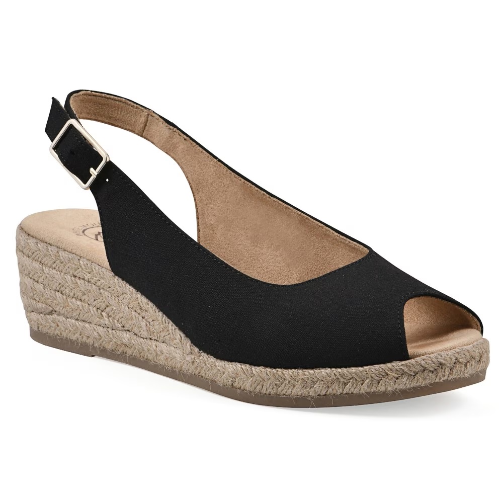 Эспадрильи на танкетке Maize White Mountain, black fabric