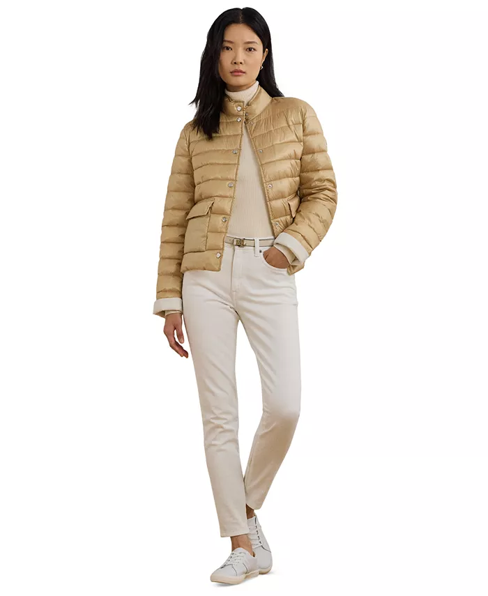 

Укороченное складное пальто на пуговицах со стоячим воротником Lauren Ralph Lauren, коричневый/бежевый