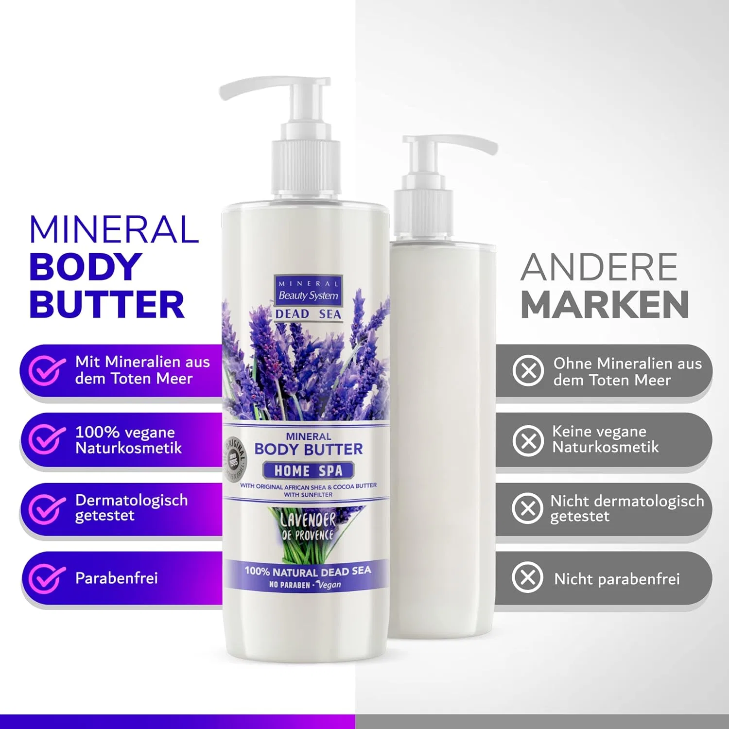 Крем-масло для тела Dead Sea Minerals Spa Lavender, 300 мл Mineral Beauty System — фото 2