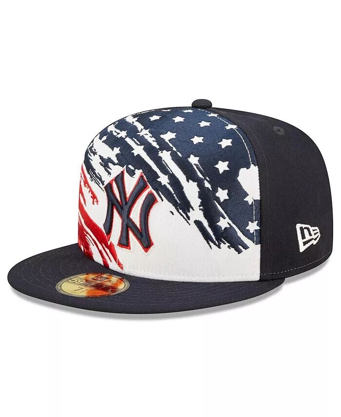 

Мужская темно-синяя бейсболка New York Yankees 2022, 4 июля, на поле 59FIFTY, облегающая шляпа New Era