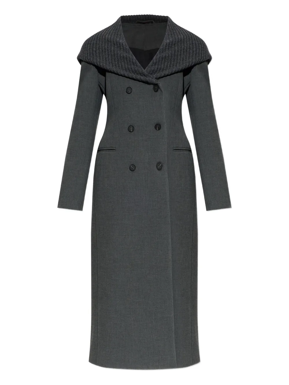 

Пальто на пуговицах Diesel, серый