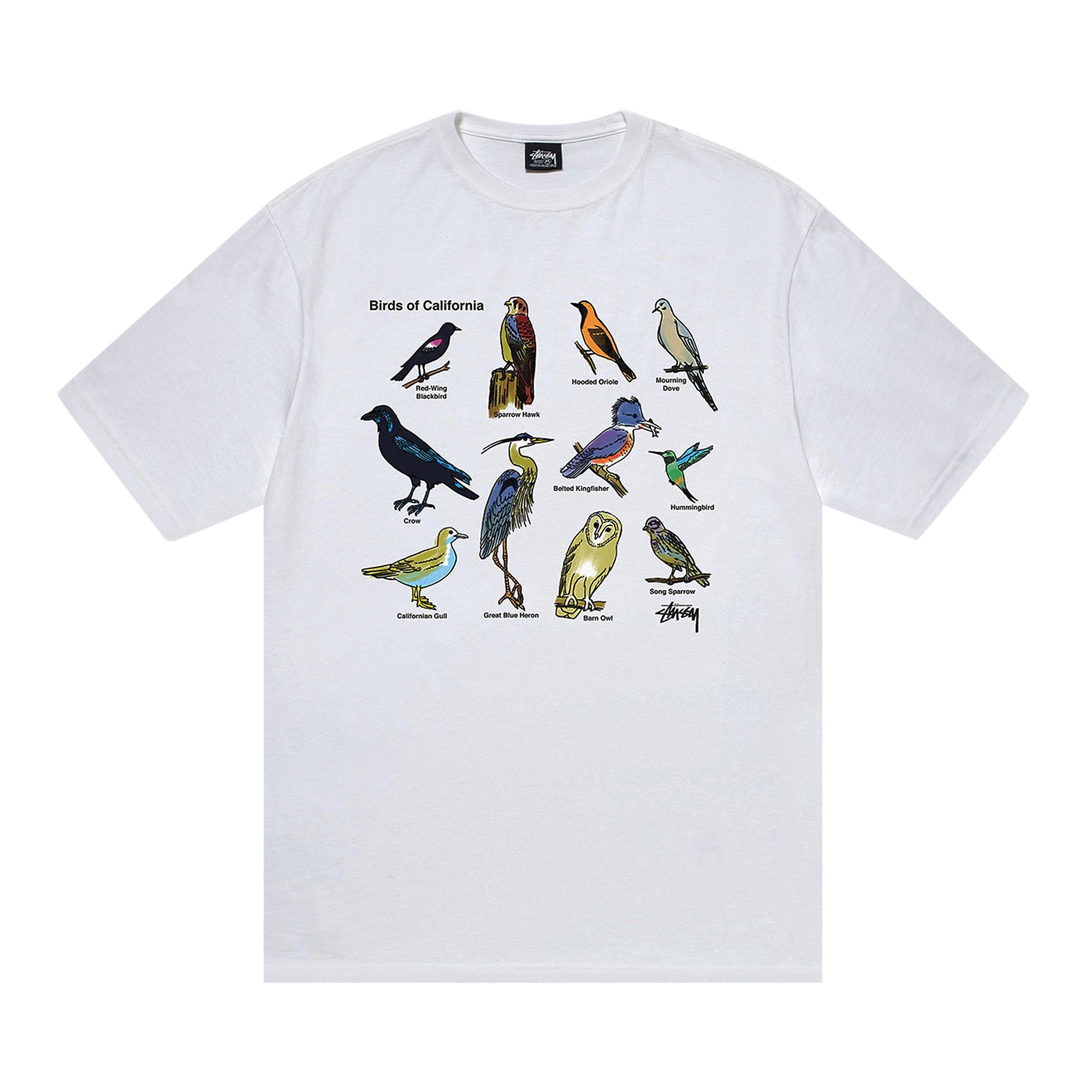 

Футболка Stussy California Birds, белая, Белый, Футболка Stussy California Birds, белая