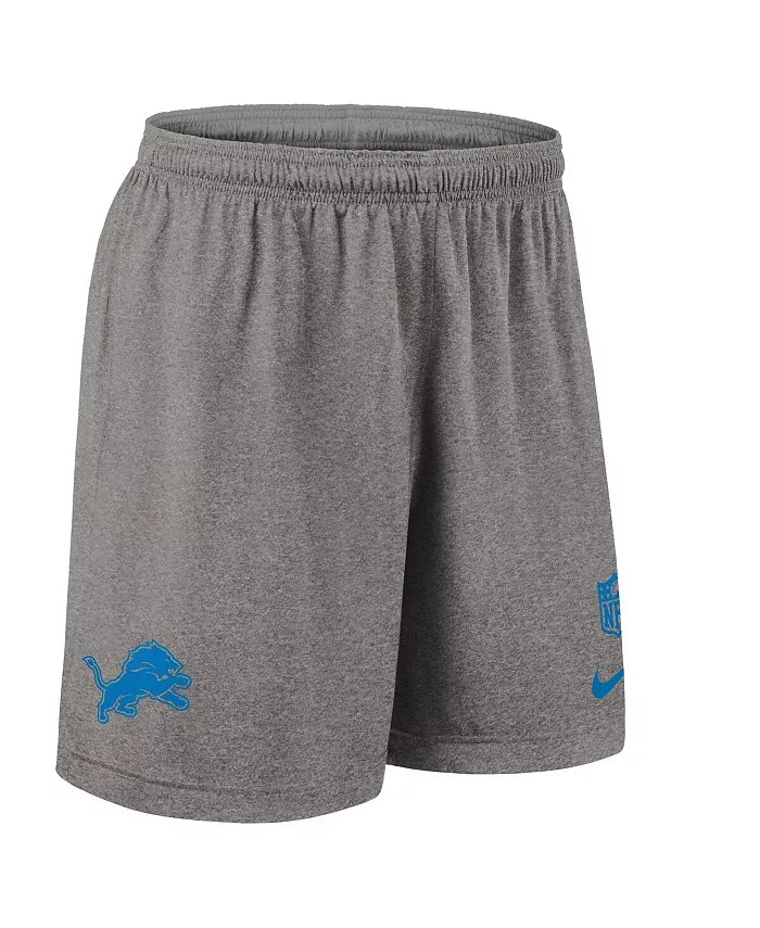Мужские серые реверсивные шорты Detroit Lions для тренировок Nike — фото 4
