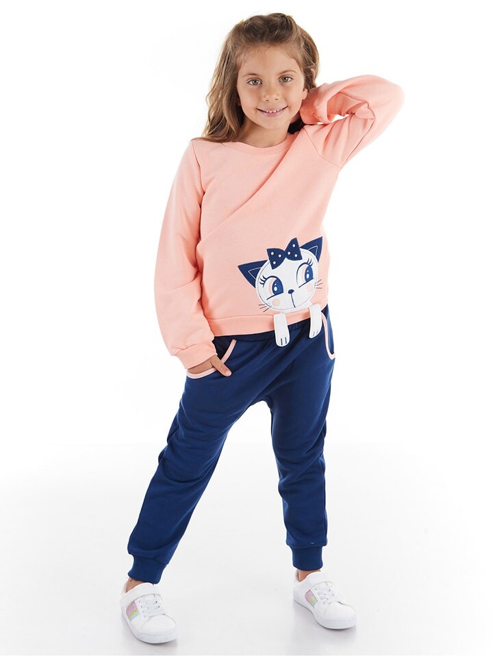 

Толстовка Denokids 2tlg. Outfit Cat, цвет Apricot/Dunkelblau