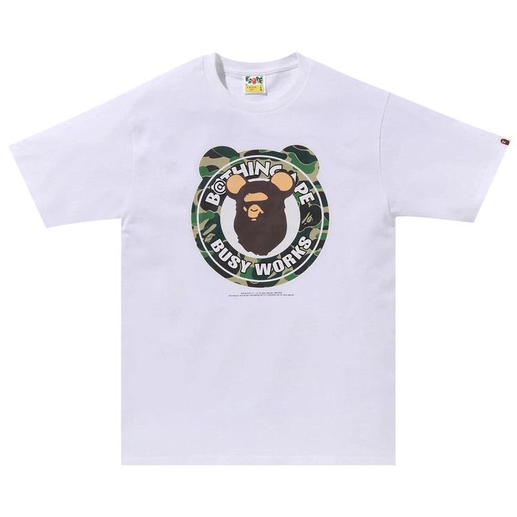 

Футболка BAPE x MEDICOM TOY ABC Camo Bear Busy Works Tee, White