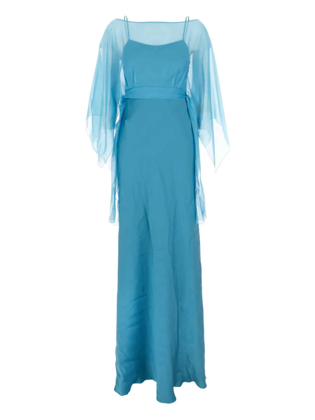 

Многослойное платье с поясом Alberta Ferretti, синий