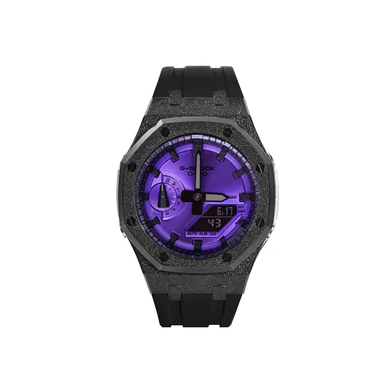 

CASIO Часы Unisex Liquid Crystal/Analog Dual Display Series 48.5mm Purple Watch, Dark Night Spirit Cream Black Case Black Strap